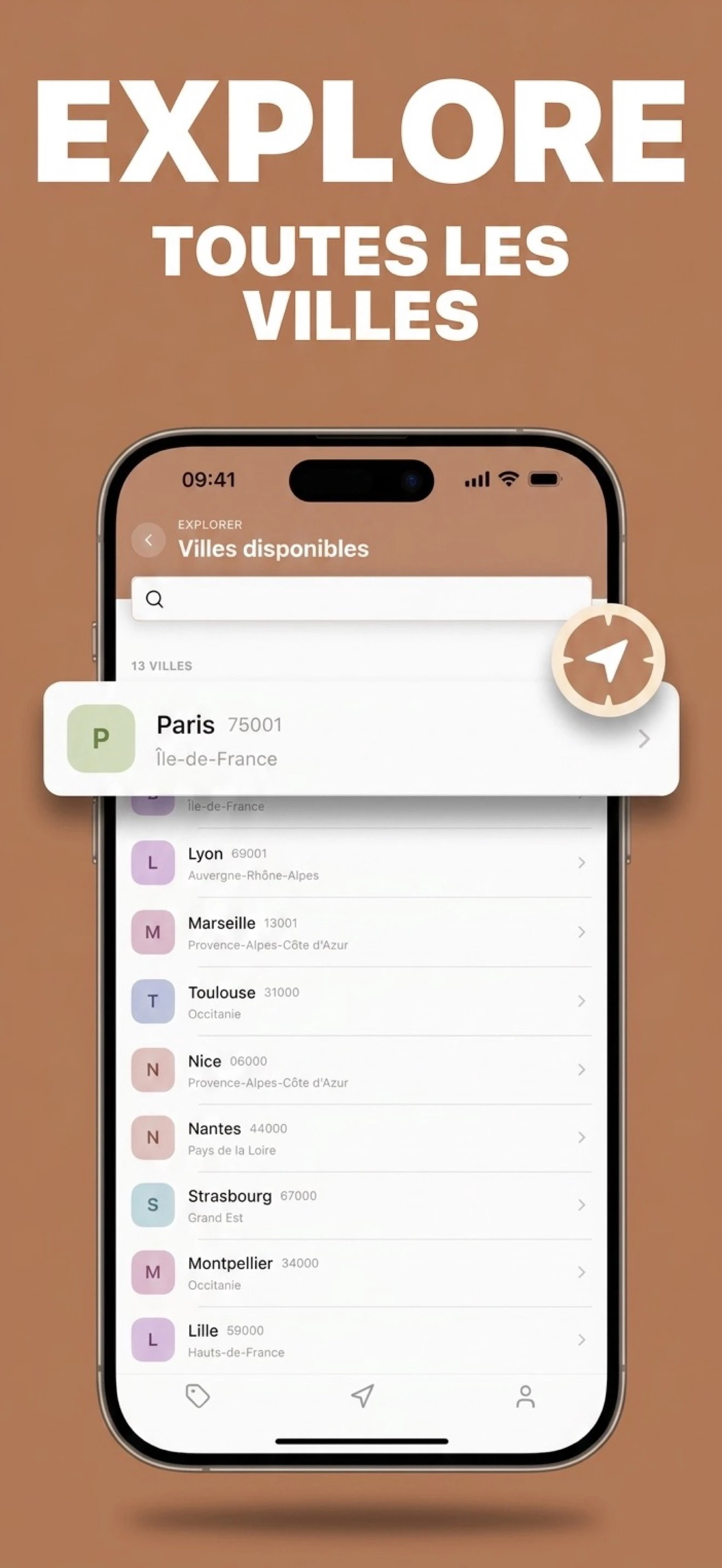 Écran Passmax — exploration de commerces locaux